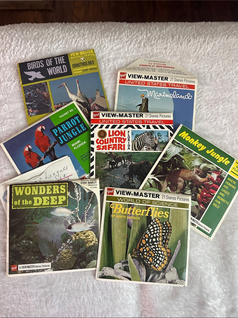 Vintage 60s 70s View Master Reels Animals Birds Butterflies Monkeys Safari Ocean